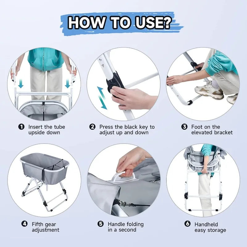 Elevated ,Foldable Pet Bathing Station Adjustable, Ideal For Medium To Large Pets