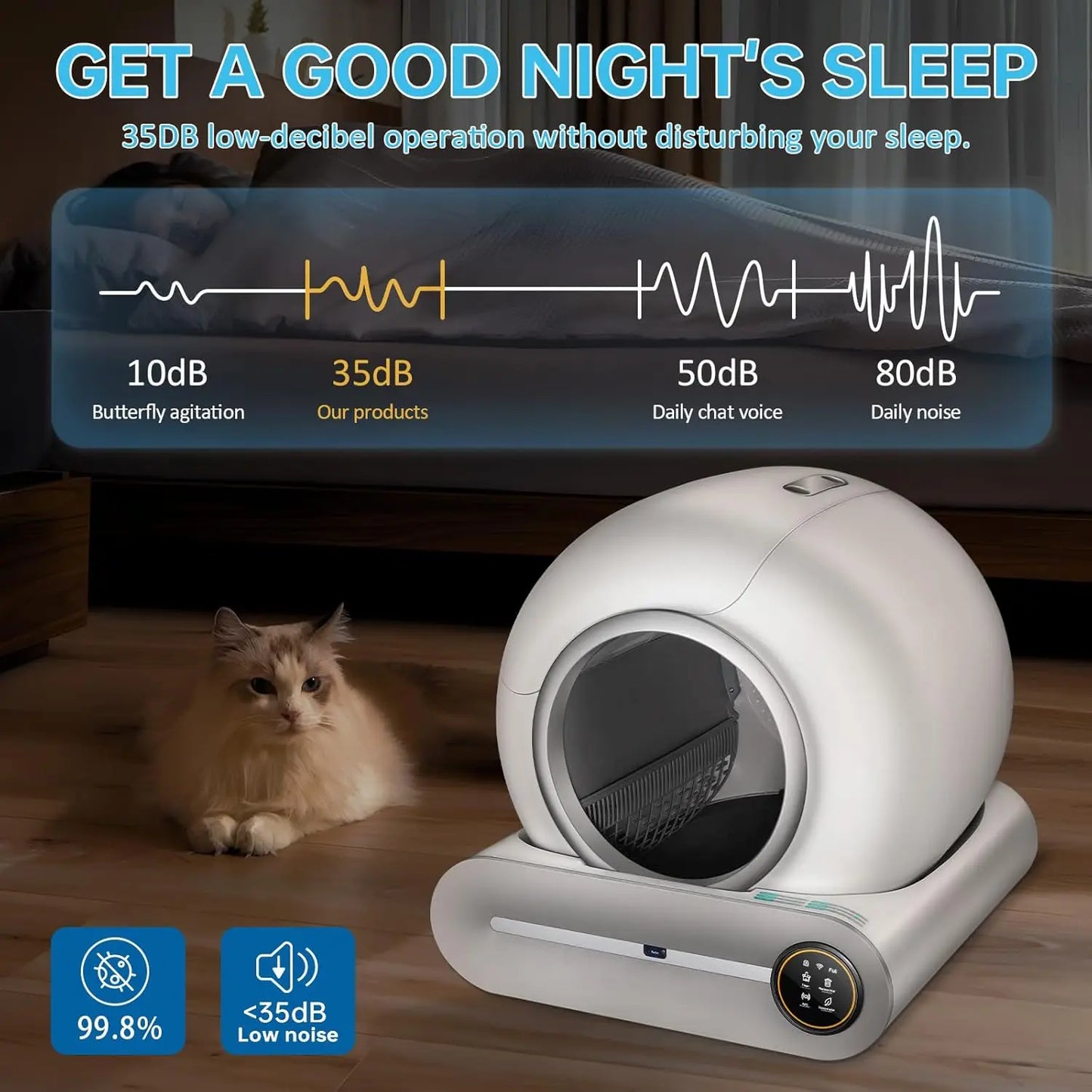 Self Cleaning Cat Litter Boxfor Multiple Cats with Safety Protection