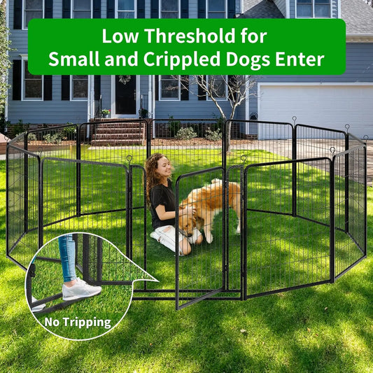 Playpen Outdoor Extra Wide 12 Piece Panels Heavy Duty Anti-Rust Coating-Strengthened Dog Fence 40" Height