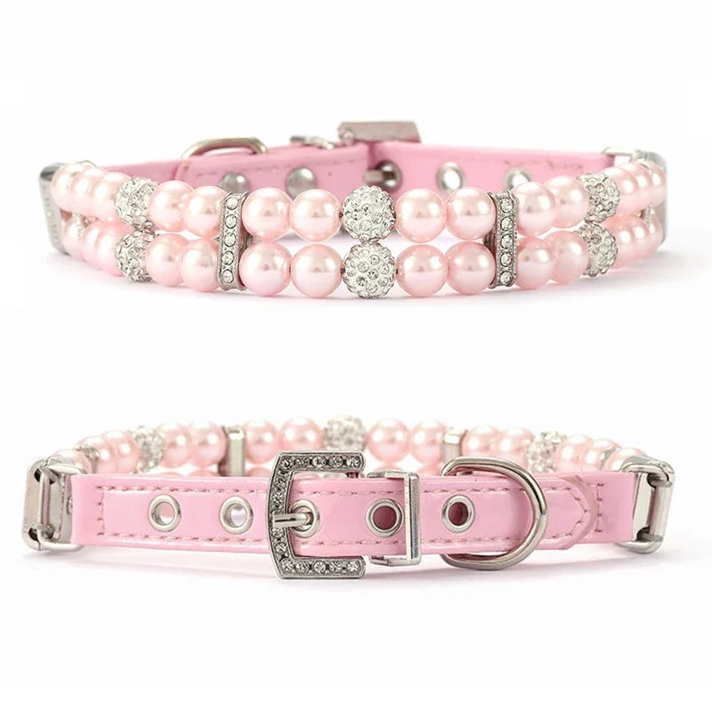 Luxury Pearl Sphynx Cat Necklace Collar for Small Cats