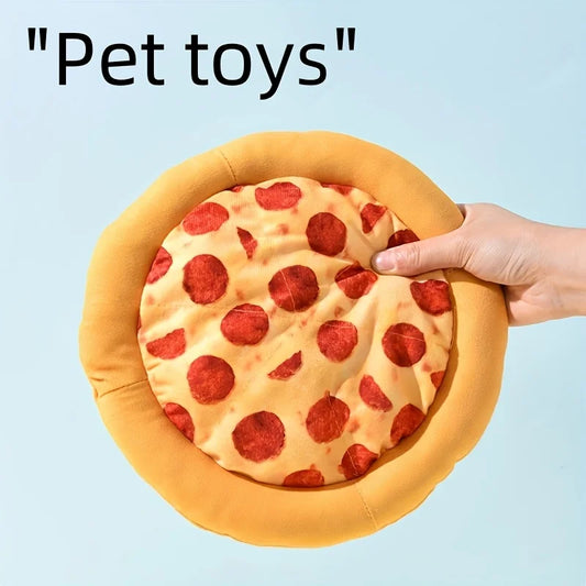 Squeaky Plush Pizza & Shrimp Dog Toy Durable Chew for Small Breeds