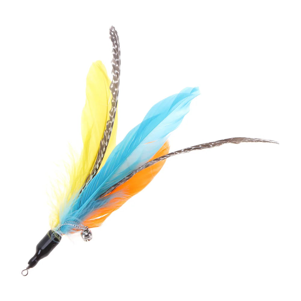 5pcs Interactive Colorful Feather Wand Exquisite Replacement Cat Supplies