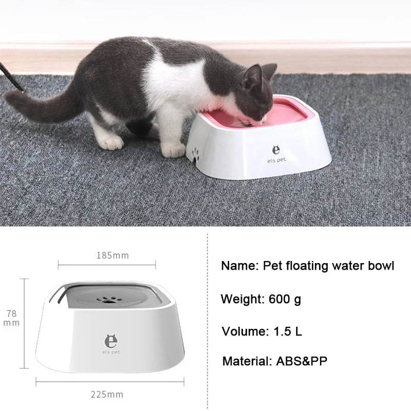 Pet Floating Bowl Water Drinker No Splash Water Cat Bowl Portable Dog Bowl