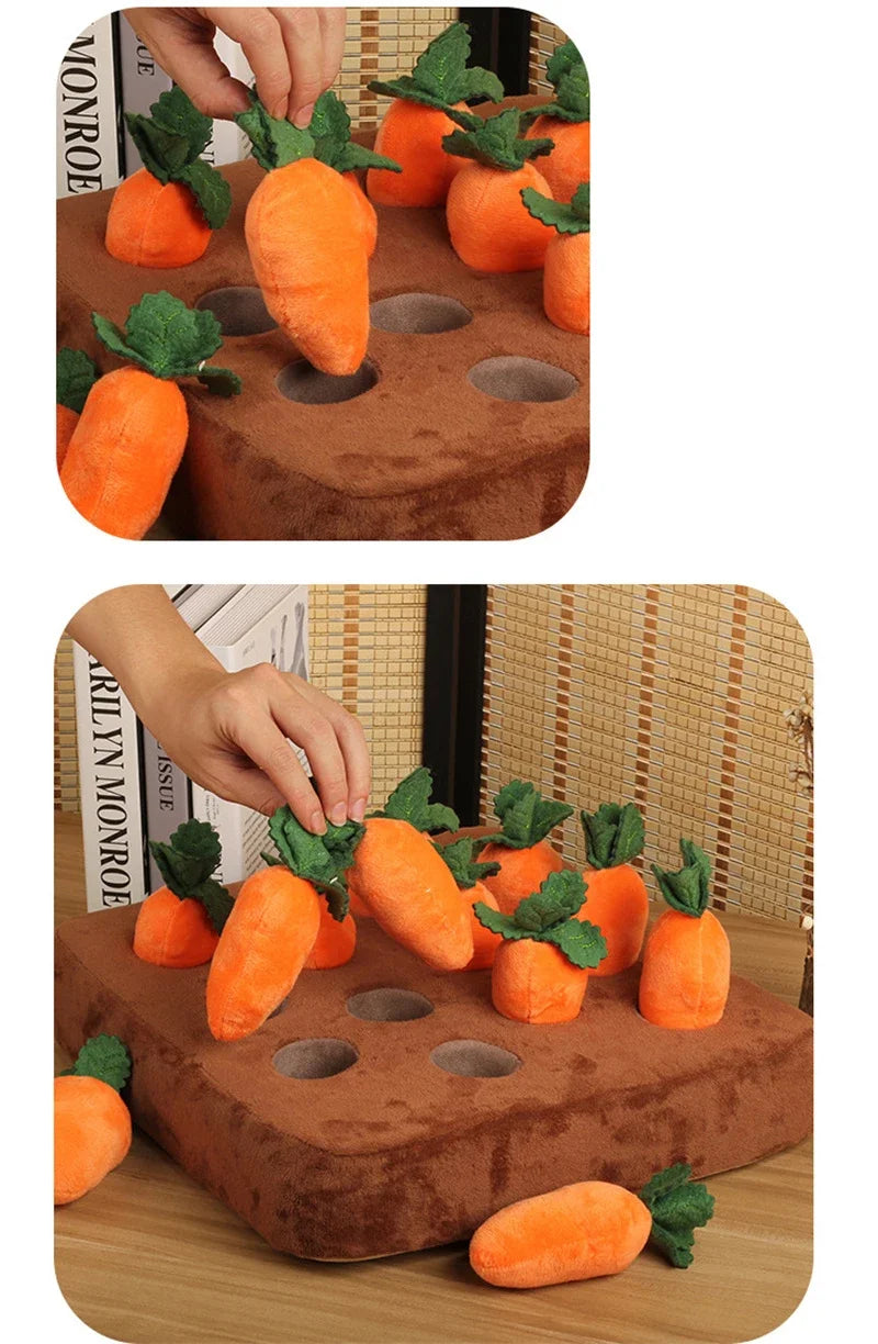 Innovative Dog Toys Snuffle Mat for Pet Plush Carrot Toy Mat Plush Vegetable Field Pull Radish Plush Carrot Dog Interactive Toys