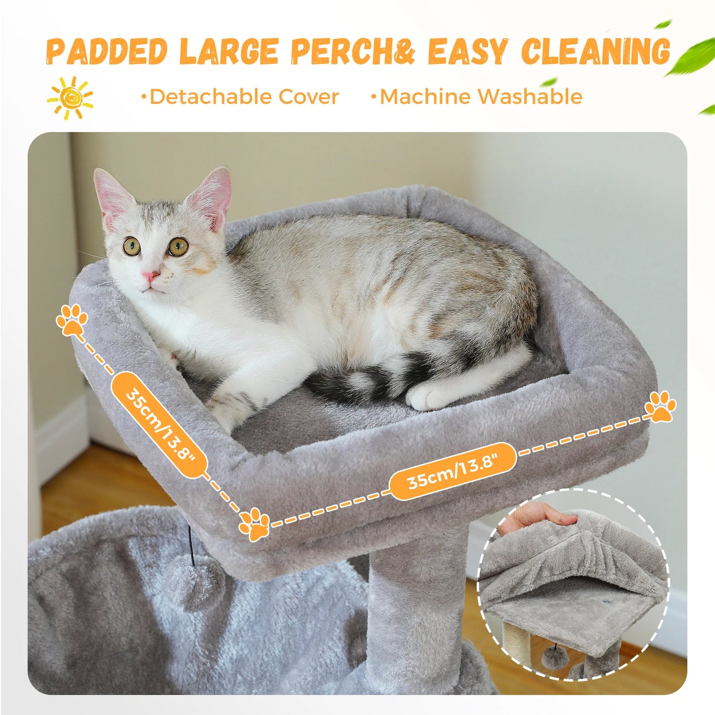 Large Cat Tree for Indoor Cats with Sisal Scratching Post
