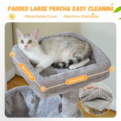 Large Cat Tree for Indoor Cats with Sisal Scratching Post