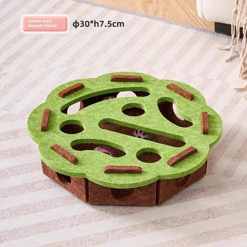 Cat Felt Puzzle Box With Ball Indoor Entertainment