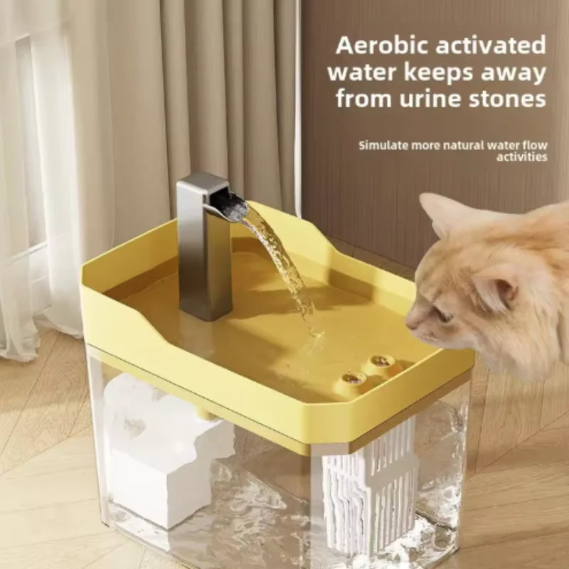 USB Cat Water Fountain with Auto Filter Transparent Anti-Dry Burning Recirculating Dispenser Includes Pump
