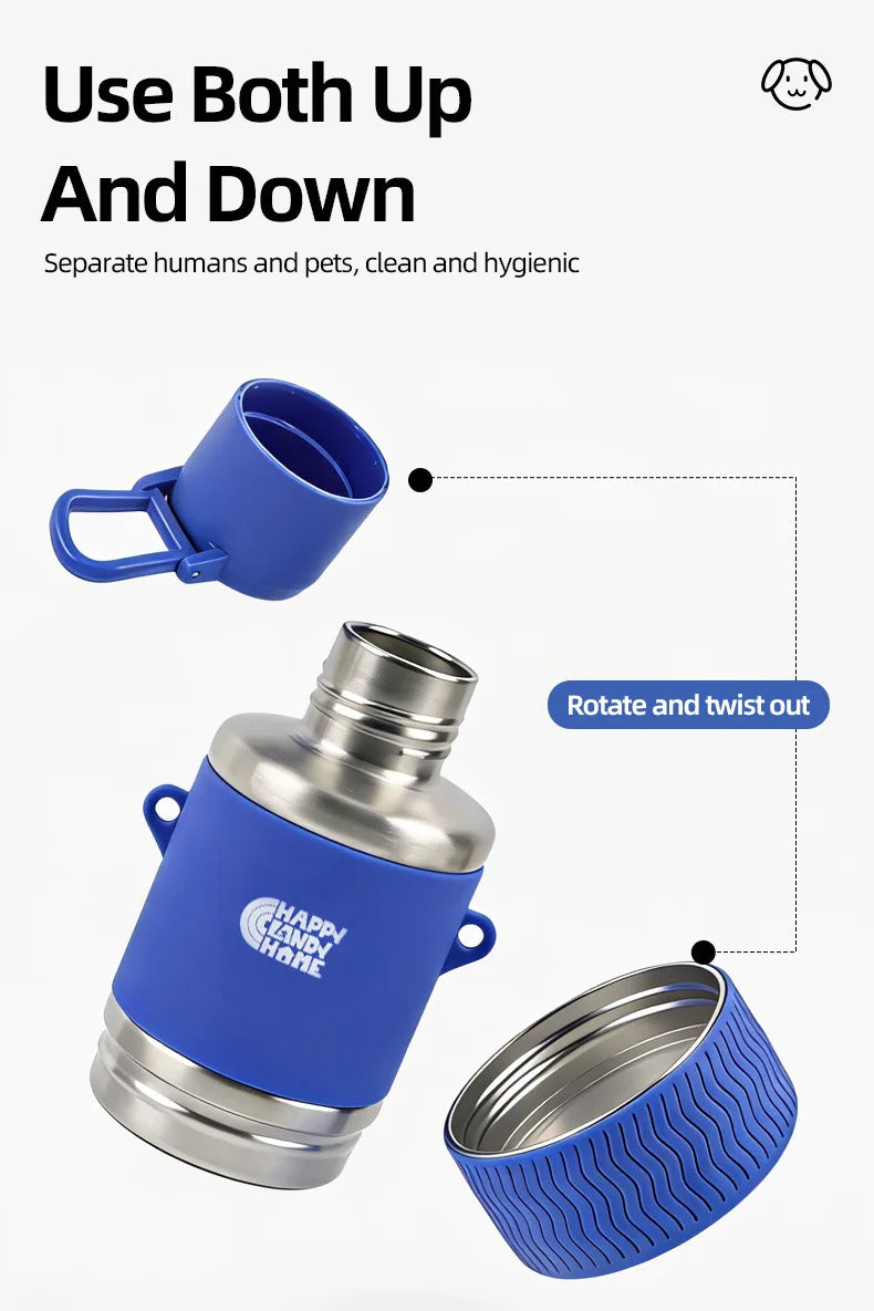 27oz Stainless Steel Double Wall Insulated Water Bottle/Bowl Hiking Walks Travel