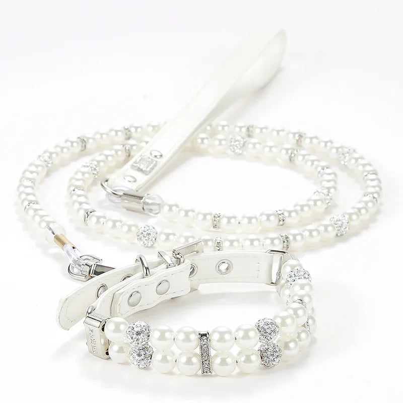Luxury Pearl Sphynx Cat Necklace Collar for Small Cats