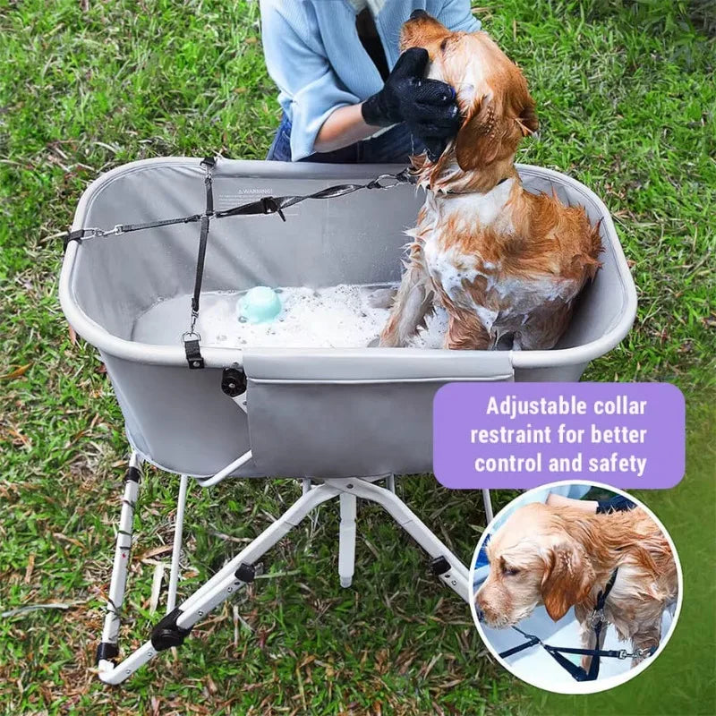 Elevated ,Foldable Pet  Bathing Station Adjustable, Ideal For Medium To Large Pets