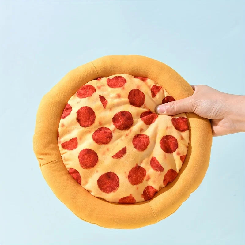 Squeaky Plush Pizza & Shrimp Dog Toy Durable Chew for Small Breeds