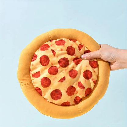 Squeaky Plush Pizza & Shrimp Dog Toy Durable Chew for Small Breeds