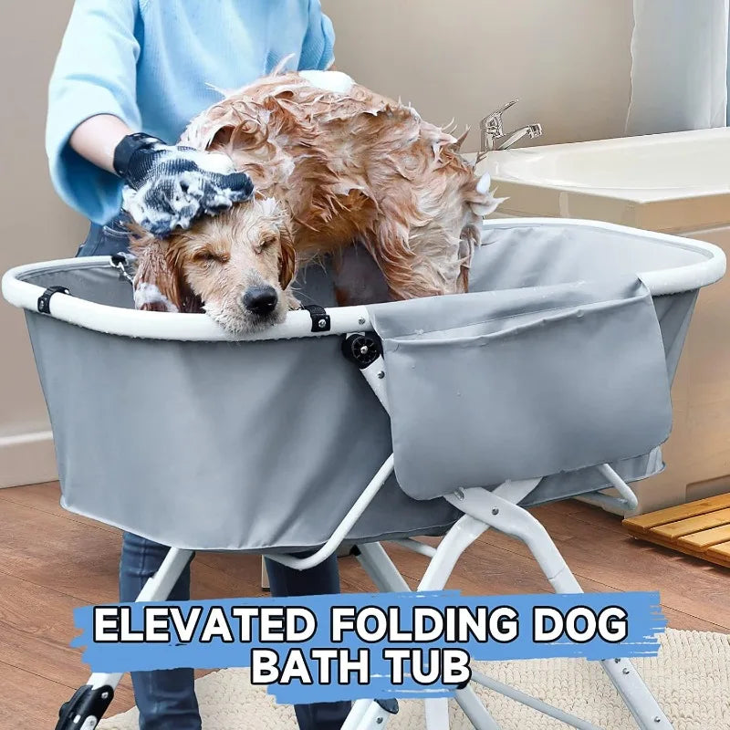 Elevated ,Foldable Pet  Bathing Station Adjustable, Ideal For Medium To Large Pets