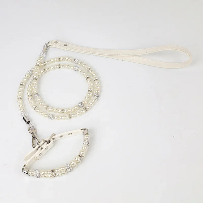 Luxury Pearl Sphynx Cat Necklace Collar for Small Cats