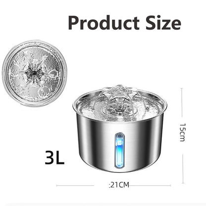3L Automatic 304 Stainless Steel Water Dispenser Ultra-Quiet Pump with Water Level Window