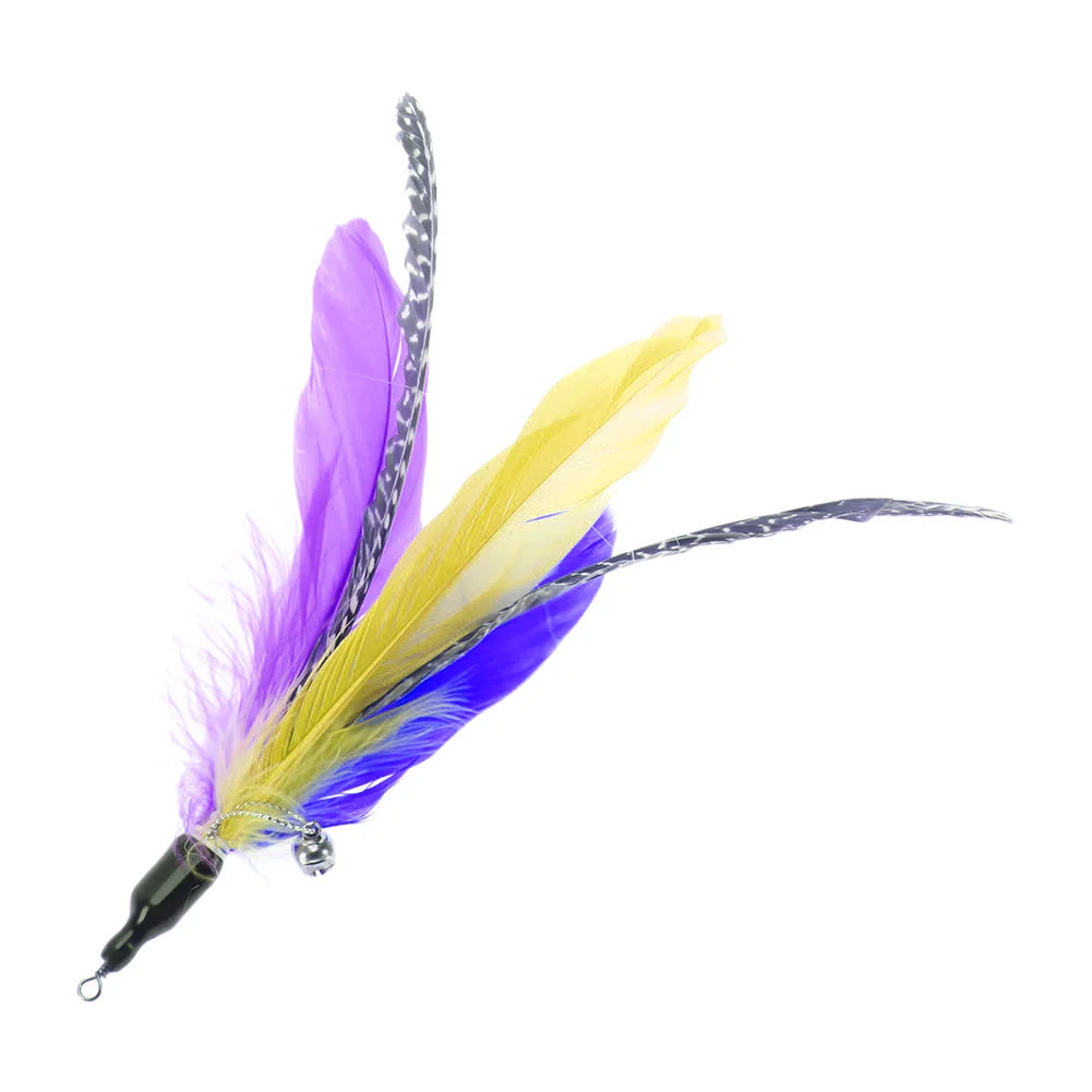 5pcs Interactive Colorful Feather Wand Exquisite Replacement Cat Supplies