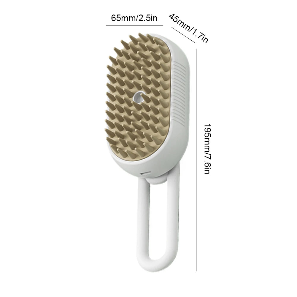 Cat /Dog Steam Brush 3 in 1 Electric USB Rechargeable Grooming Massage Comb for Pet
