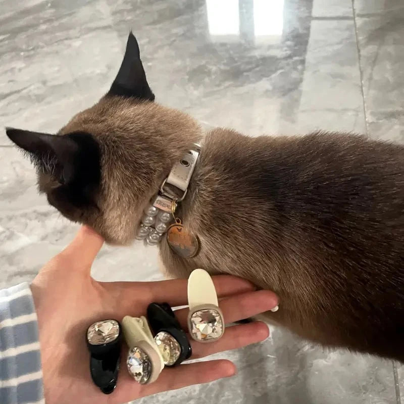Luxury Pearl Sphynx Cat Necklace Collar for Small Cats