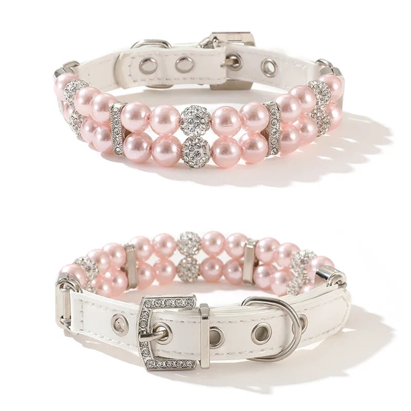 Luxury Pearl Sphynx Cat Necklace Collar for Small Cats