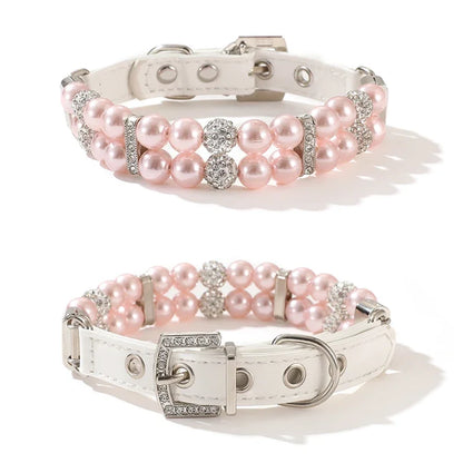 Luxury Pearl Sphynx Cat Necklace Collar for Small Cats