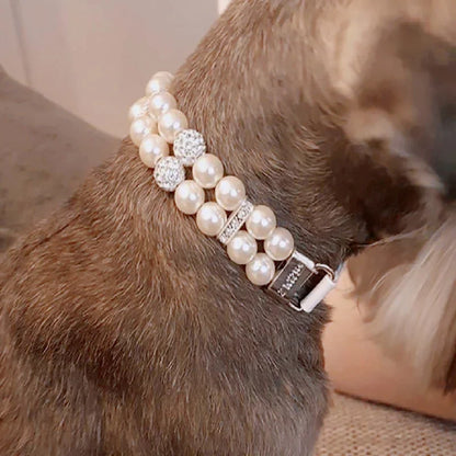 Luxury Pearl Sphynx Cat Necklace Collar for Small Cats