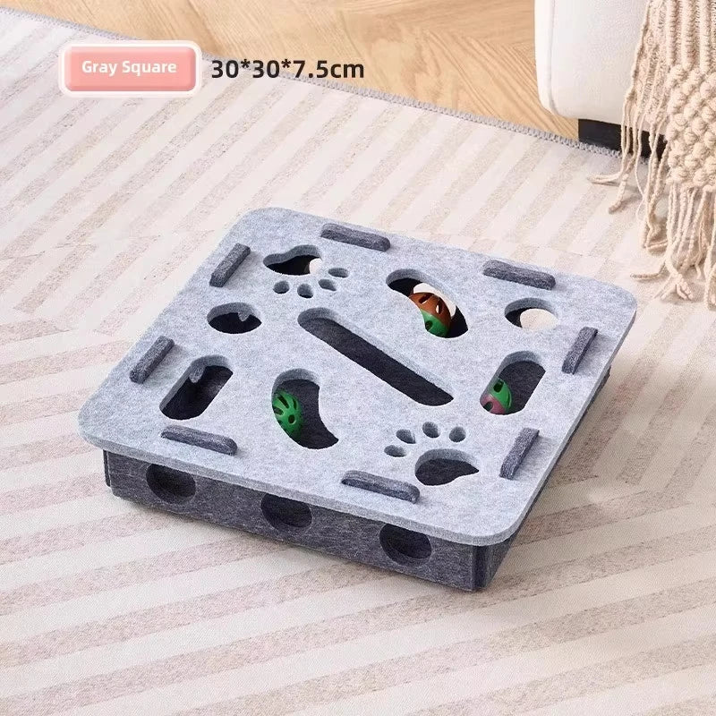 Cat Felt Puzzle Box With Ball Indoor Entertainment