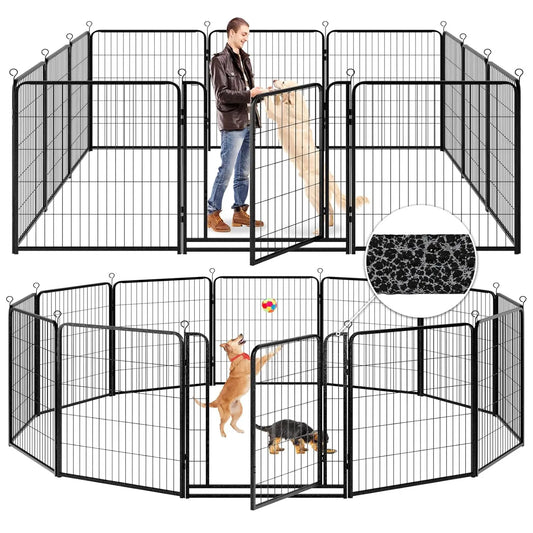 Playpen Outdoor Extra Wide 12 Piece Panels Heavy Duty Anti-Rust Coating-Strengthened Dog Fence 40" Height