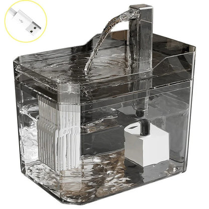 USB Cat Water Fountain with Auto Filter Transparent Anti-Dry Burning Recirculating Dispenser Includes Pump