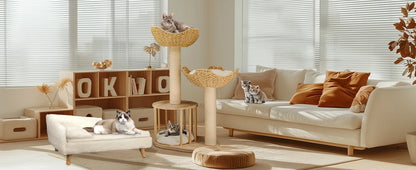 3-Tier Cat Tree Padded Plush Napping Perches Sisal Rope Scratching Posts and Hanging Toy