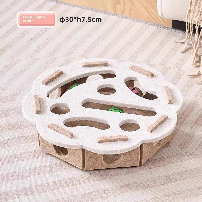 Cat Felt Puzzle Box With Ball Indoor Entertainment