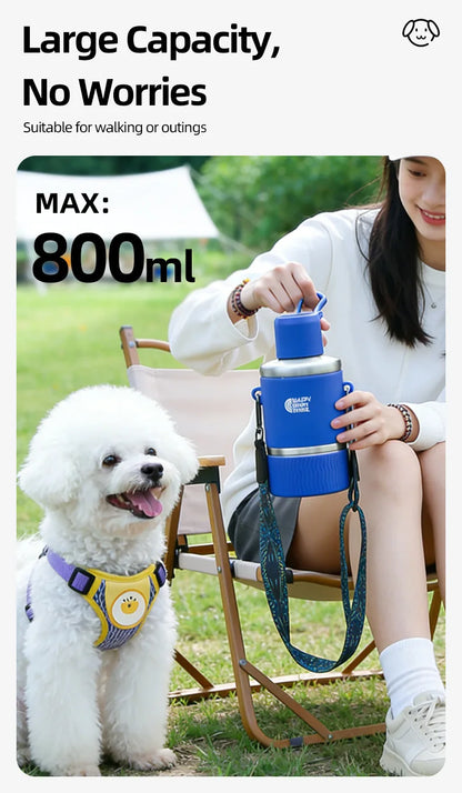 27oz Stainless Steel Double Wall Insulated Water Bottle/Bowl Hiking Walks Travel