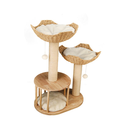 3-Tier Cat Tree Padded Plush Napping Perches Sisal Rope Scratching Posts and Hanging Toy