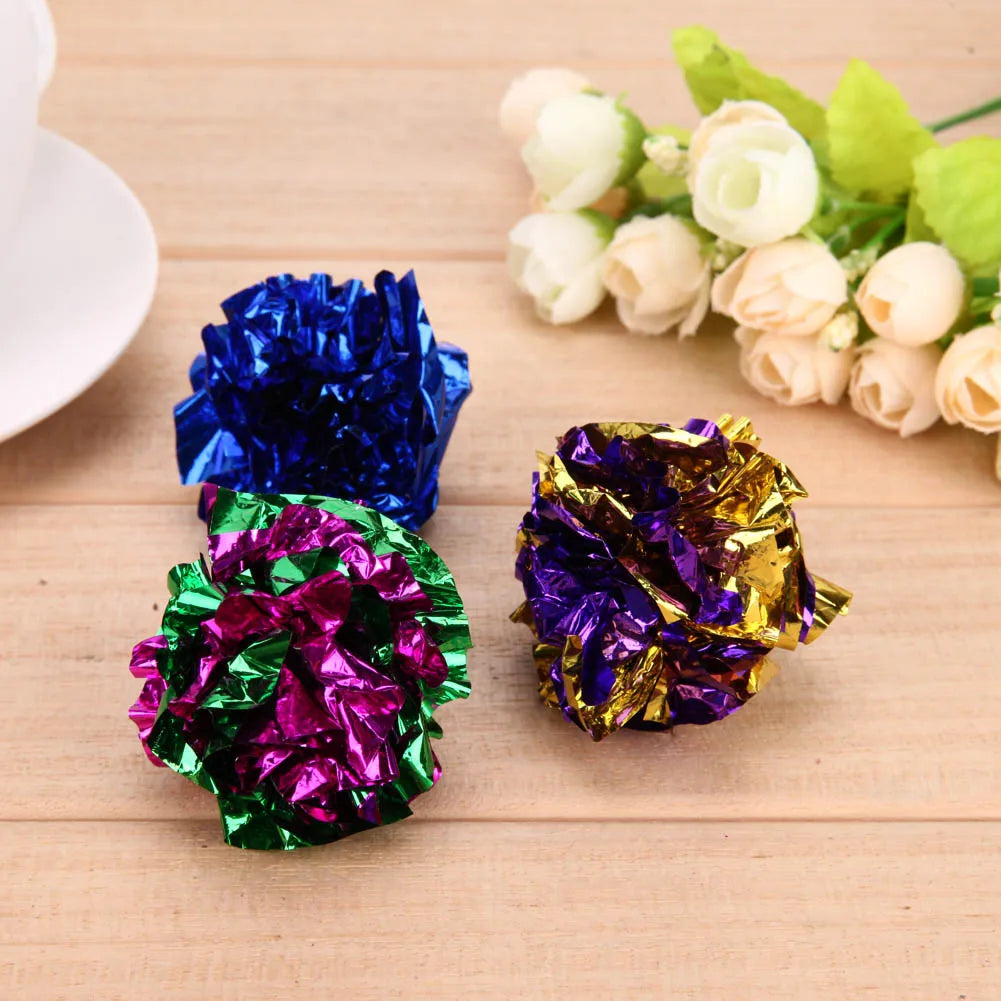 12pcs Shiny Paper Balls Assorted