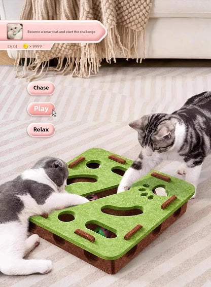 Cat Felt Puzzle Box With Ball Indoor Entertainment