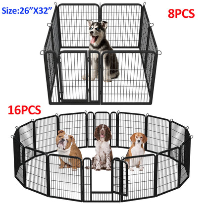 Dog Playpen with Door, Outdoor/Indoor Foldable Metal for Yard, RV Camping, DIY Pet Cage