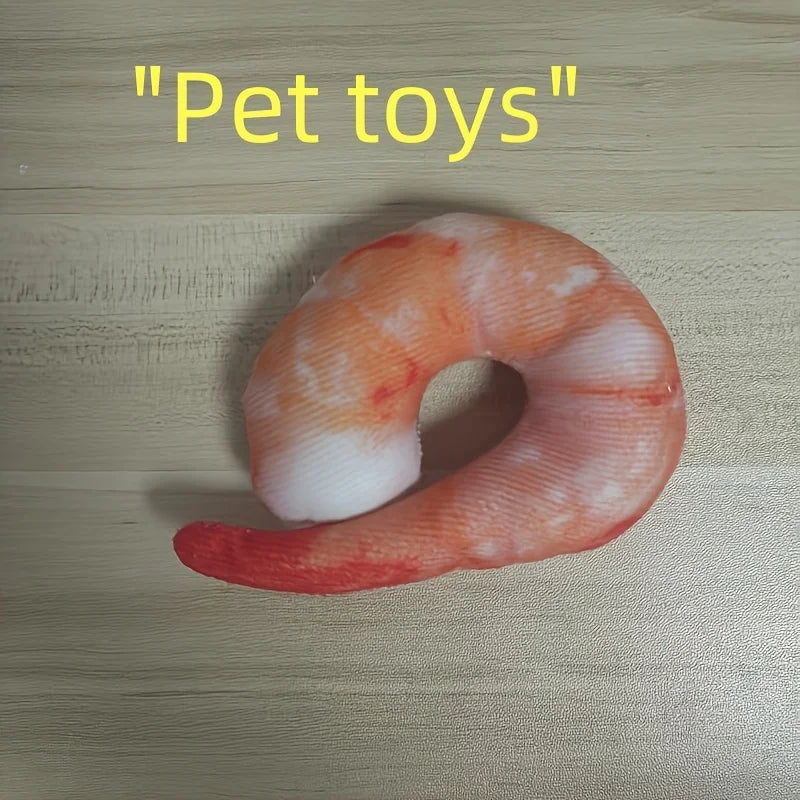 Squeaky Plush Pizza & Shrimp Dog Toy Durable Chew for Small Breeds