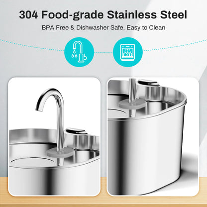 2.2L Automatic  Water Fountain Square Stainless Steel  with window