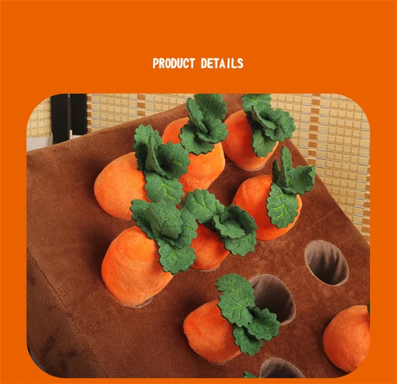 Innovative Dog Toys Snuffle Mat for Pet Plush Carrot Toy Mat Plush Vegetable Field Pull Radish Plush Carrot Dog Interactive Toys