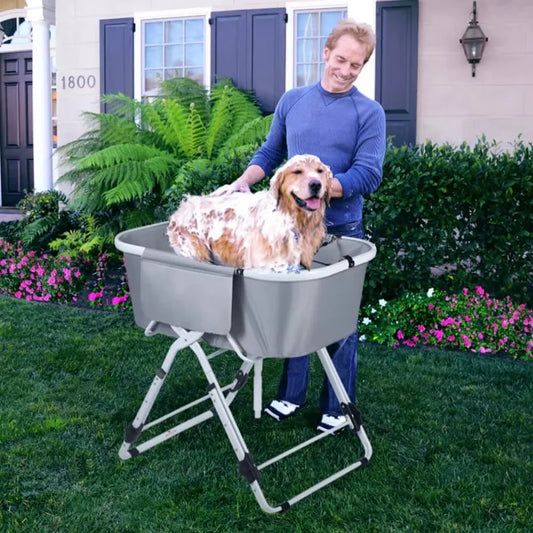 Elevated ,Foldable Pet  Bathing Station Adjustable, Ideal For Medium To Large Pets