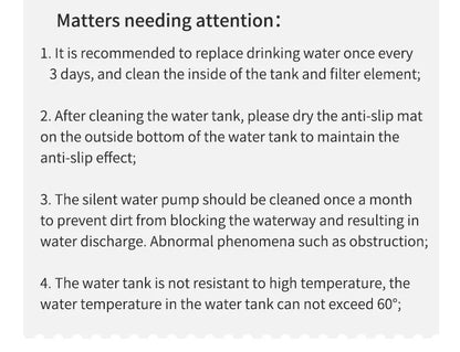 3L Cat Water Fountain Auto Recirculate Filter  USB Electric
