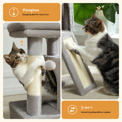 Large Cat Tree for Indoor Cats with Sisal Scratching Post