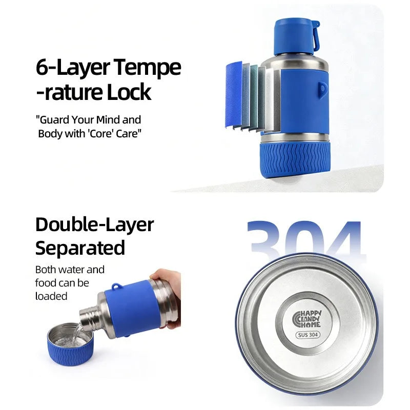 27oz Stainless Steel Double Wall Insulated Water Bottle/Bowl Hiking Walks Travel