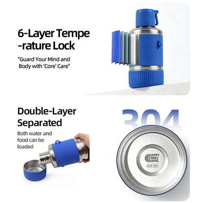 27oz Stainless Steel Double Wall Insulated Water Bottle/Bowl Hiking Walks Travel
