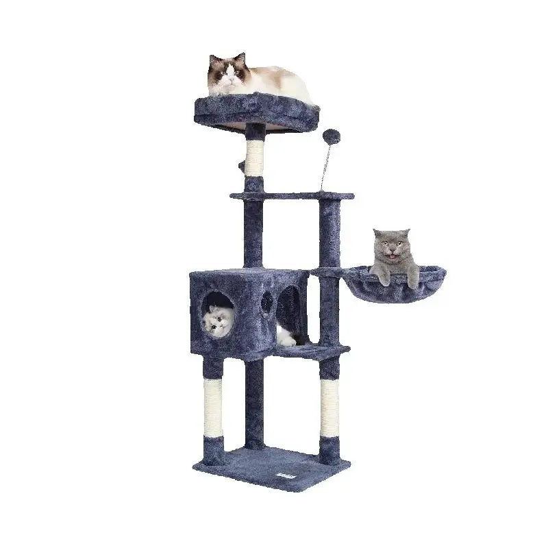 Cat Tower with Cat Condo Sisal Scratching Post Hammock and Top Perch