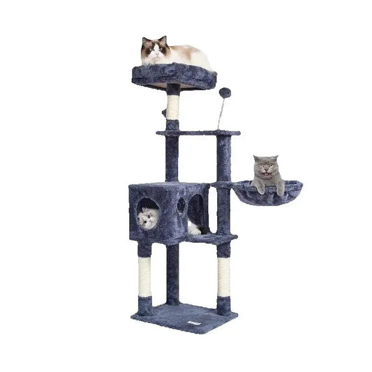 Cat Tower with Cat Condo Sisal Scratching Post Hammock and Top Perch