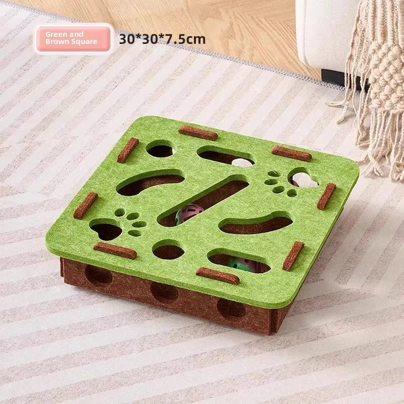 Cat Felt Puzzle Box With Ball Indoor Entertainment