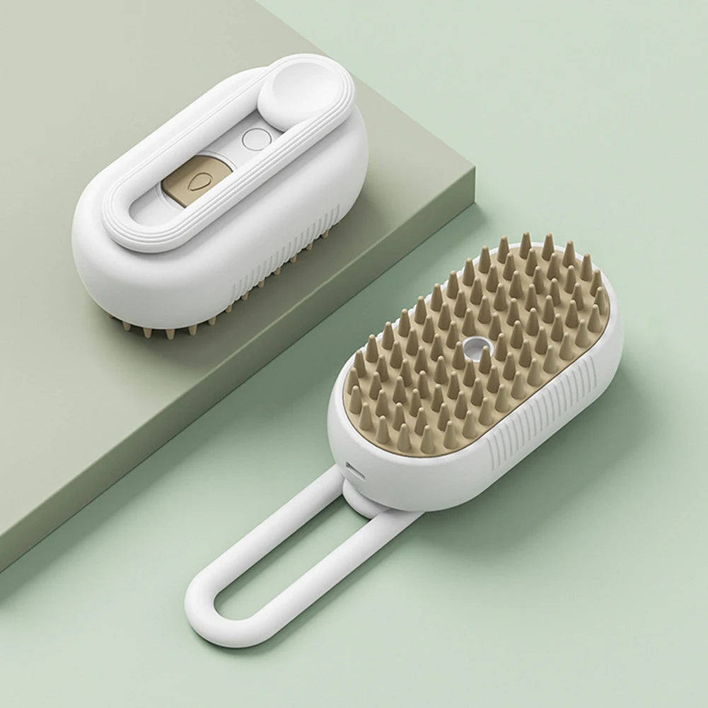 Cat /Dog Steam Brush 3 in 1 Electric USB Rechargeable Grooming Massage Comb for Pet