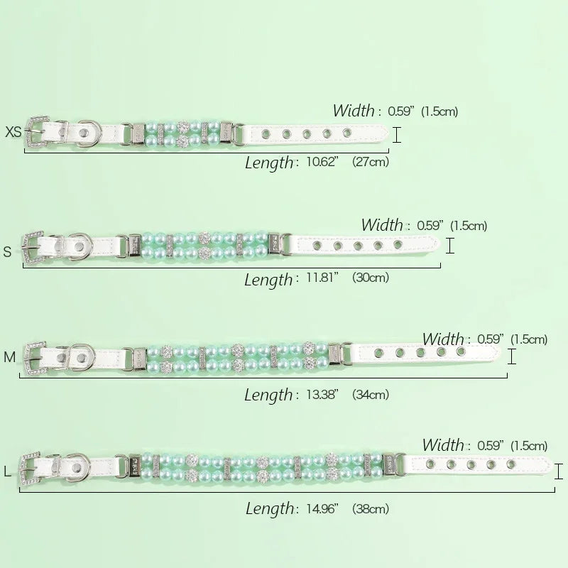 Luxury Pearl Sphynx Cat Necklace Collar for Small Cats