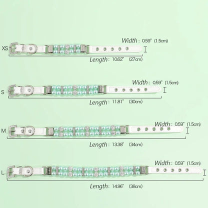 Luxury Pearl Sphynx Cat Necklace Collar for Small Cats
